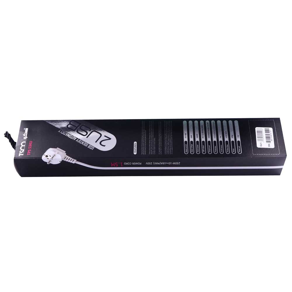 چند راهی 5 خانه برق + شارژر 2 پورت TSCO tps 534U