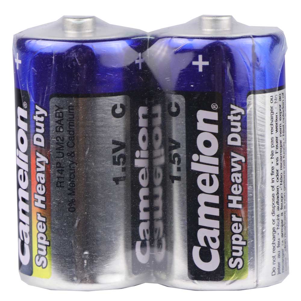 باتری دوتایی متوسط Camelion Super Heavy Duty 1.5V C شرینک