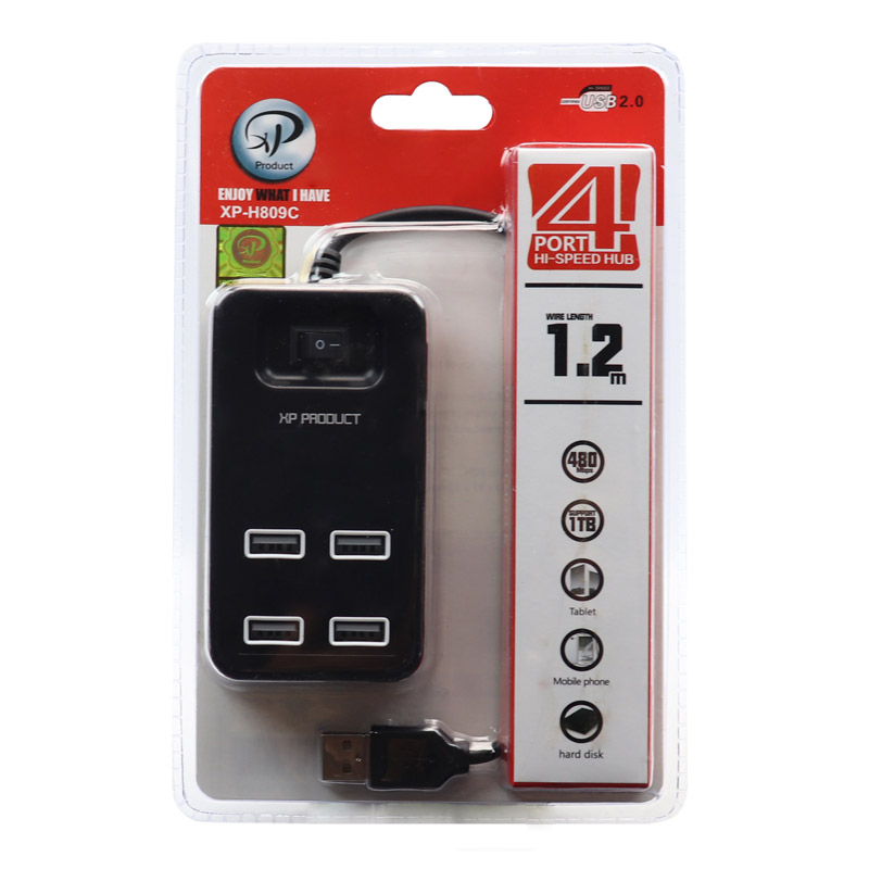 هاب 4 پورت USB2.0 ایکس پی پروداکت XP-H809C