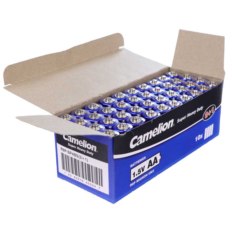 باتری چهارتایی قلمی Camelion Super Heavy Duty 1.5V AA بسته 40 عددی شرینک