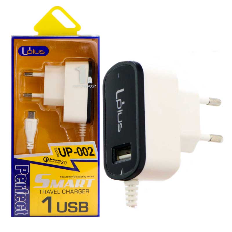 شارژر سیم وصل میکرو یو اس بی Uplus UP-002 + یک پورت USB