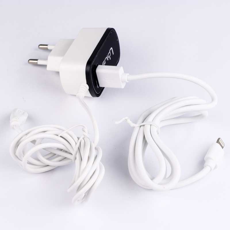 شارژر سیم وصل میکرو یو اس بی Uplus UP-002 + یک پورت USB