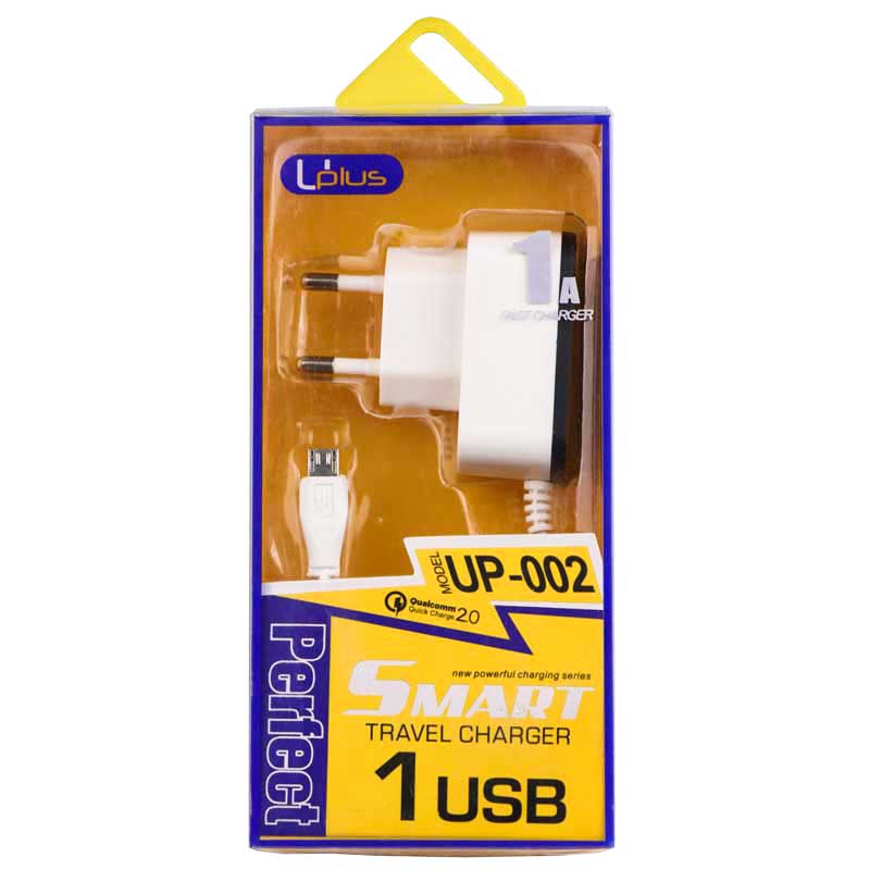 شارژر سیم وصل میکرو یو اس بی Uplus UP-002 + یک پورت USB