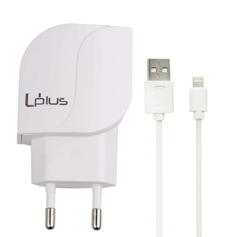 شارژر دیواری فست شارژ Uplus UP-003 2Port 2.4A QC2.0 + کابل آیفونی