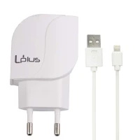 شارژر دیواری فست شارژ Uplus UP-003 2Port 2.4A QC2.0 + کابل آیفونی