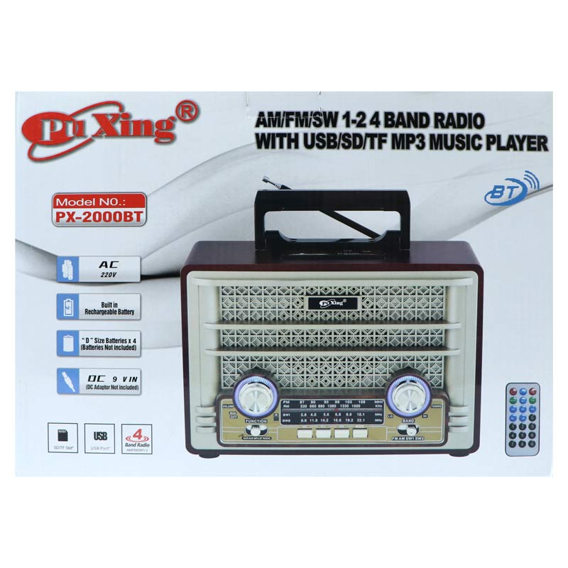 رادیو اسپیکر بلوتوثی رم و فلش خور Pu Xing PX-2000BT