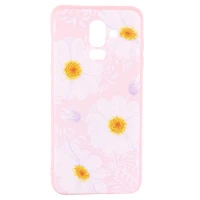 قاب ژله ای صورتی طرح دار کد4 Samsung Galaxy J8