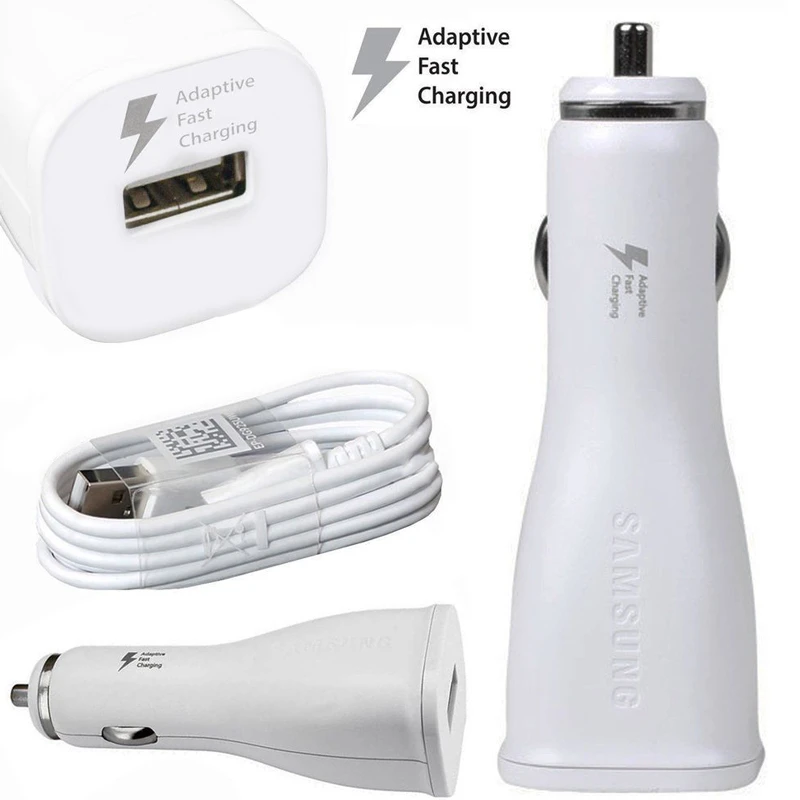 شارژر فندکی SAMSUNG FAST 15W پکدار + کابل میکرو یو اس بی