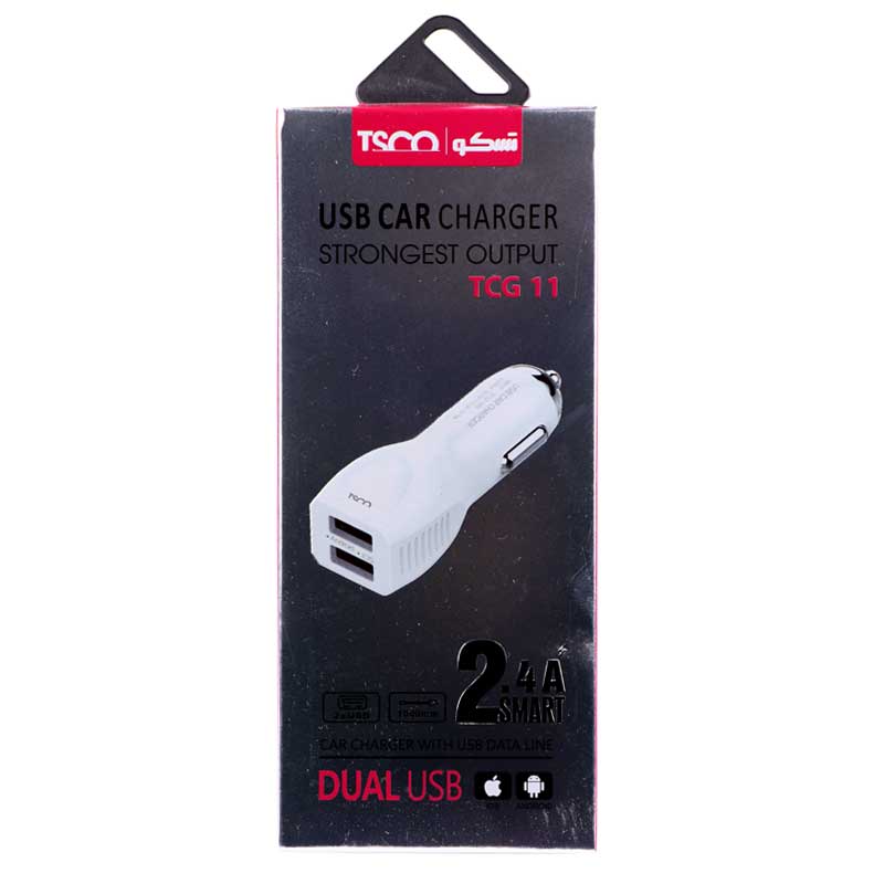 شارژر فندکی TSCO TCG 11 + کابل میکرو یو اس بی