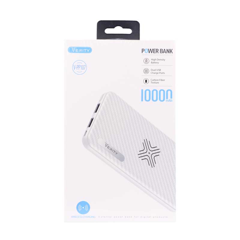 پاور بانک بی سیم 10000 وریتی VERITY V-PP107 سفید