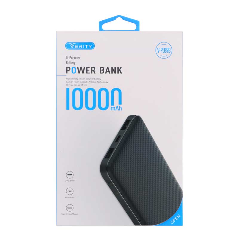پاور بانک 10000 وریتی VERITY V-PU89 مشکی