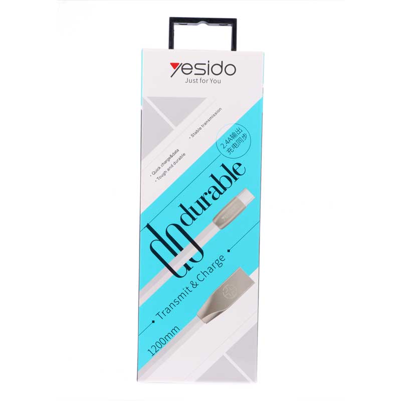 کابل سر فلزی YESIDO CA-01 1.2m Type-C