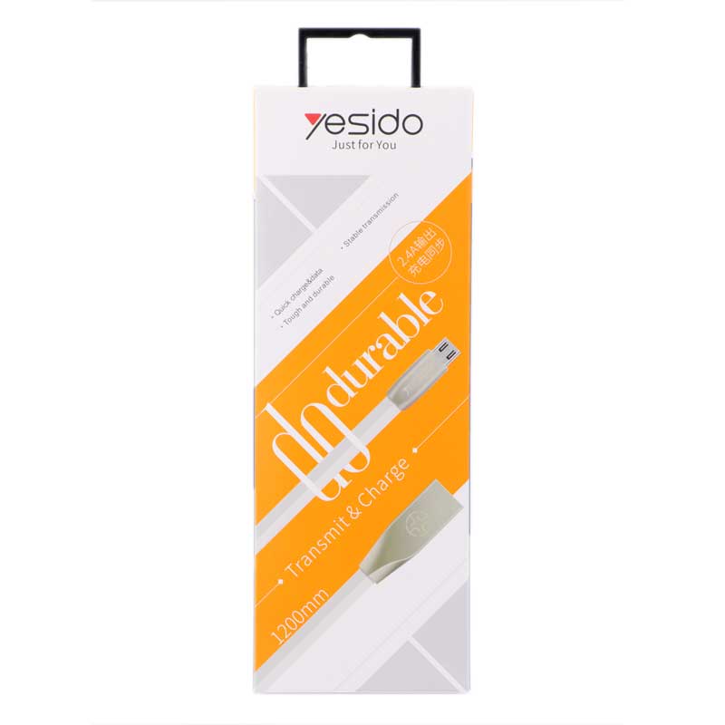 کابل میکرو یو اس بی سر فلزی YESIDO CA-01 1.2m