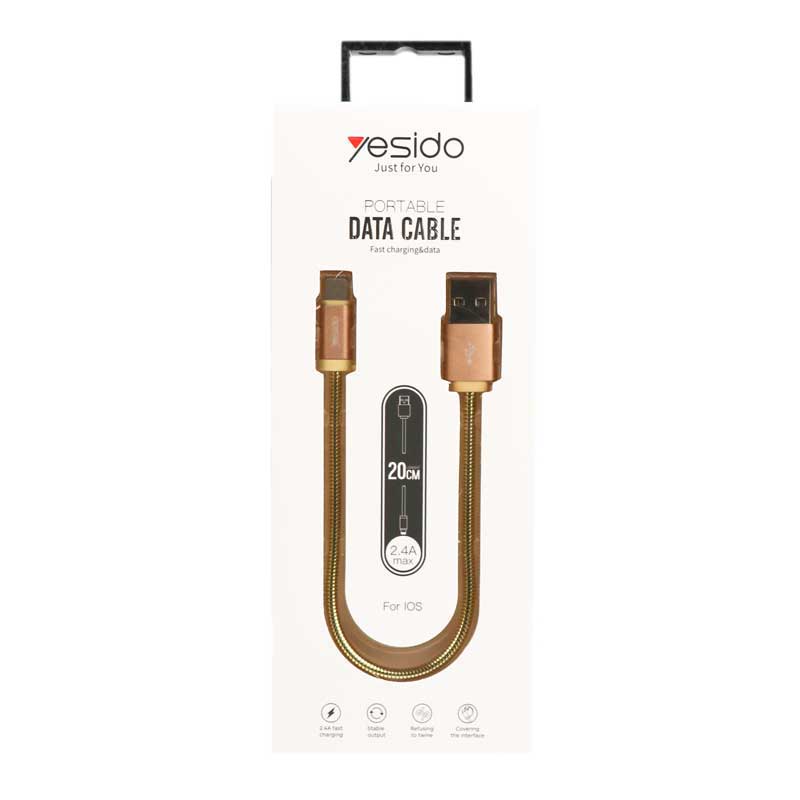 کابل میکرو یو اس بی روکش فلزی Yesido CA-T1 2.4A 20cm