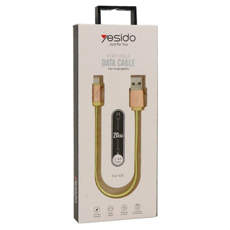 کابل آیفونی فست شارژ Yesido CA-T1 2.4A 20cm