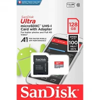 رم میکرو 128 گیگ سن دیسک SanDisk Ultra U1 A1 100MB/s + خشاب