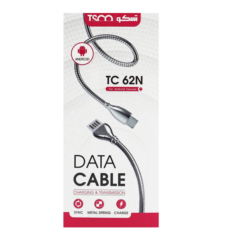 کابل میکرو یو اس بی فلزی TSCO TC 62N 2.1A 1m