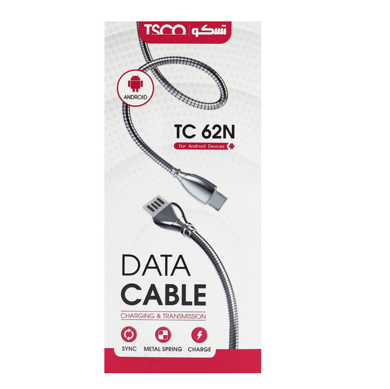 کابل میکرو یو اس بی فلزی TSCO TC 62N 2.1A 1m