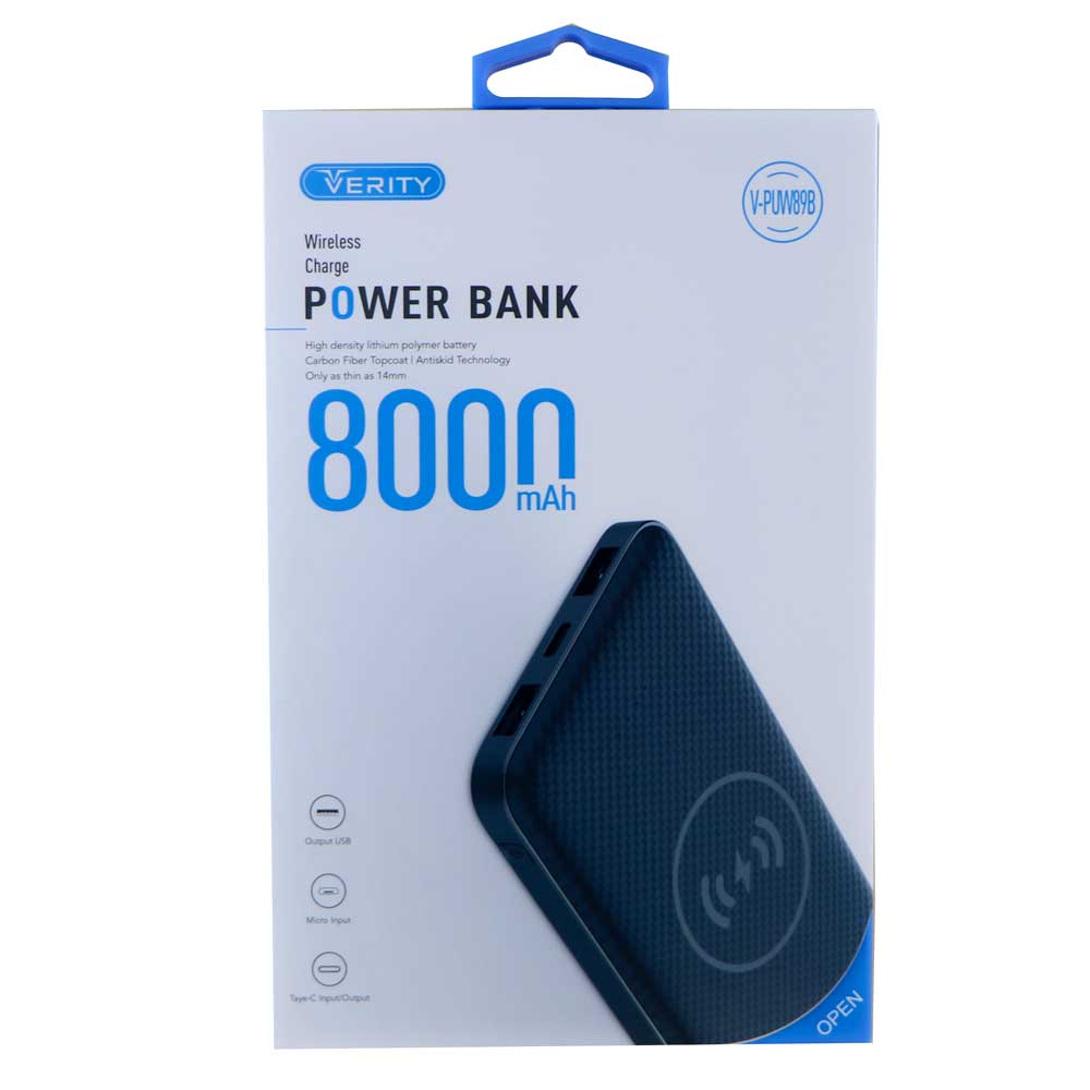 پاور بانک بی سیم 8000 وریتی VERITY V-PUW89 مشکی