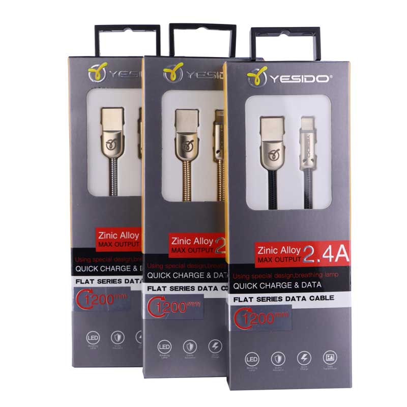 کابل آیفونی روکش فلزی Yesido CA-03 1.2m