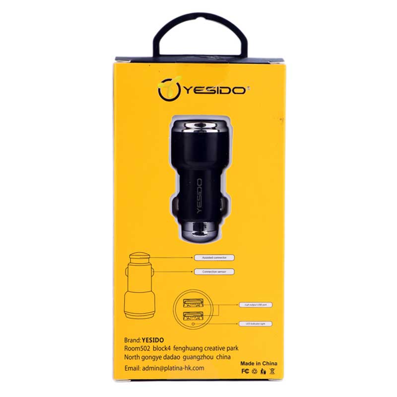 شارژر فندکی Yesido Y23 + کابل میکرو یو اس بی