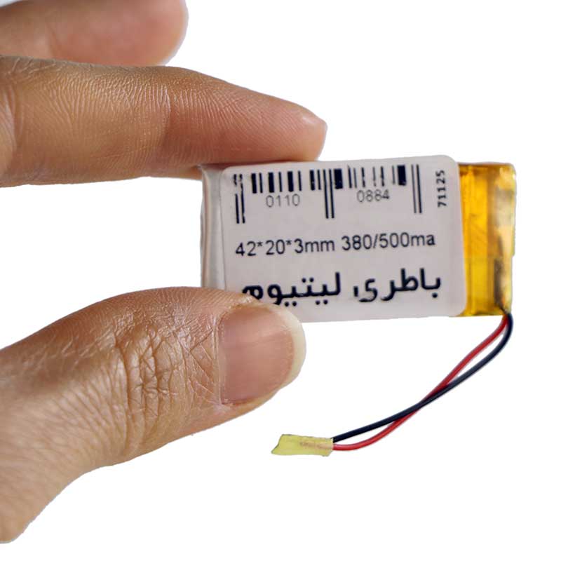 باتری لیتیوم 500mA 42*20*3mm