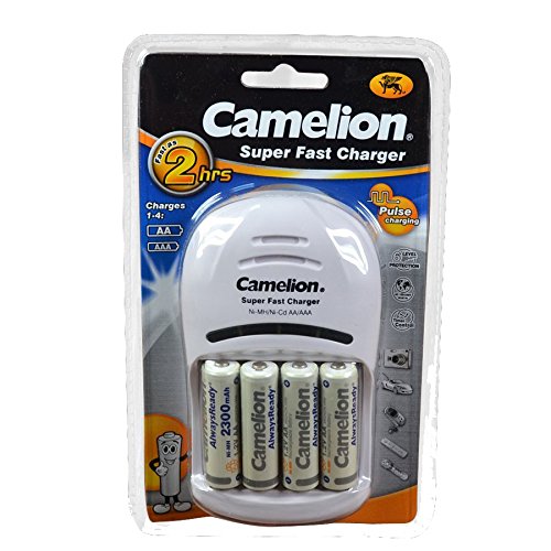 شارژر باتری Camelion BC-1007 + چهار عدد باتری 2300mAh AA شارژی