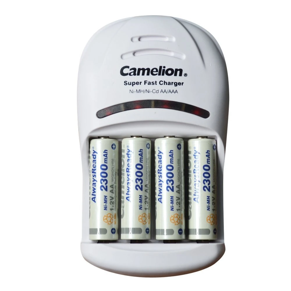شارژر باتری Camelion BC-1007 + چهار عدد باتری 2300mAh AA شارژی