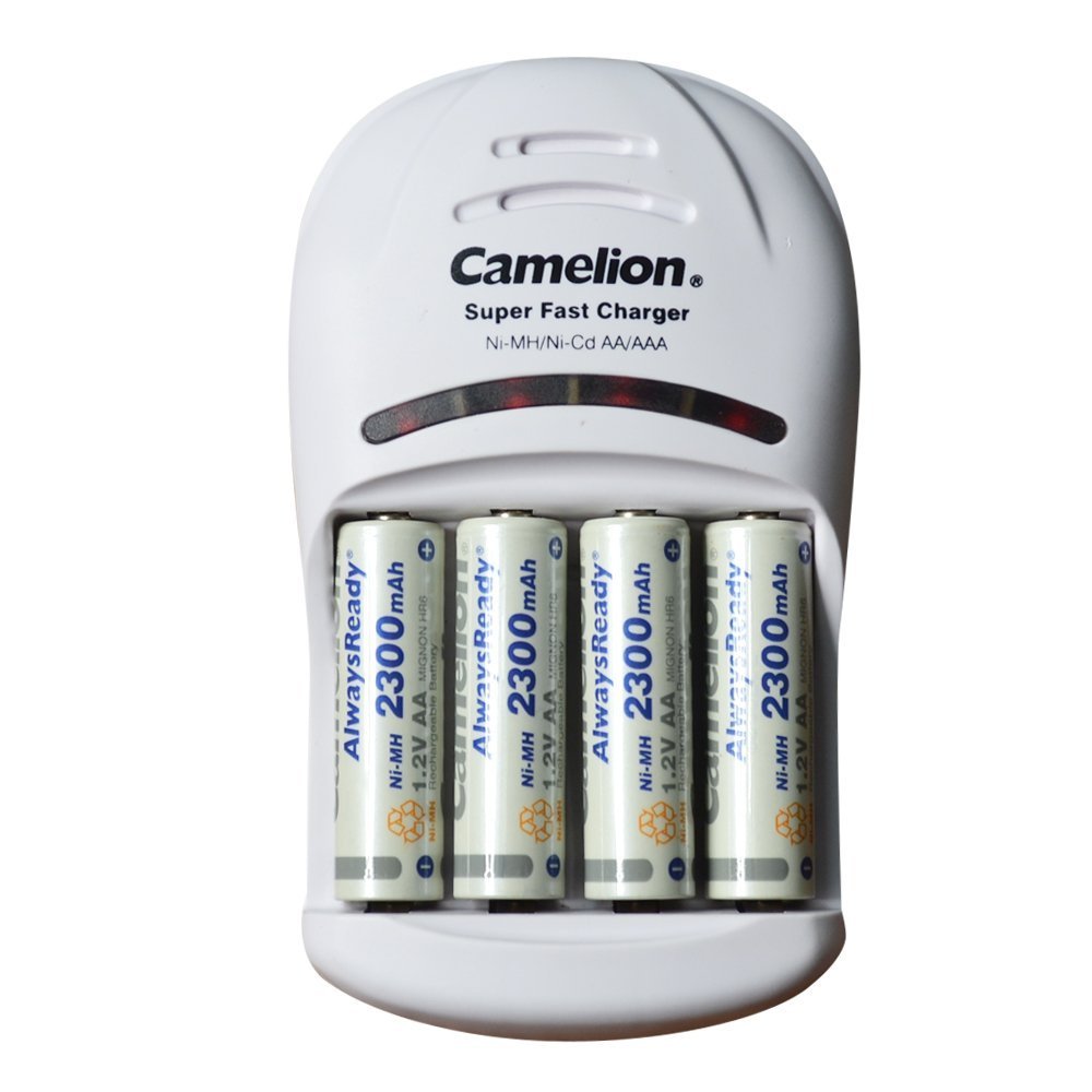شارژر باتری Camelion BC-1007 + چهار عدد باتری 2300mAh AA شارژی