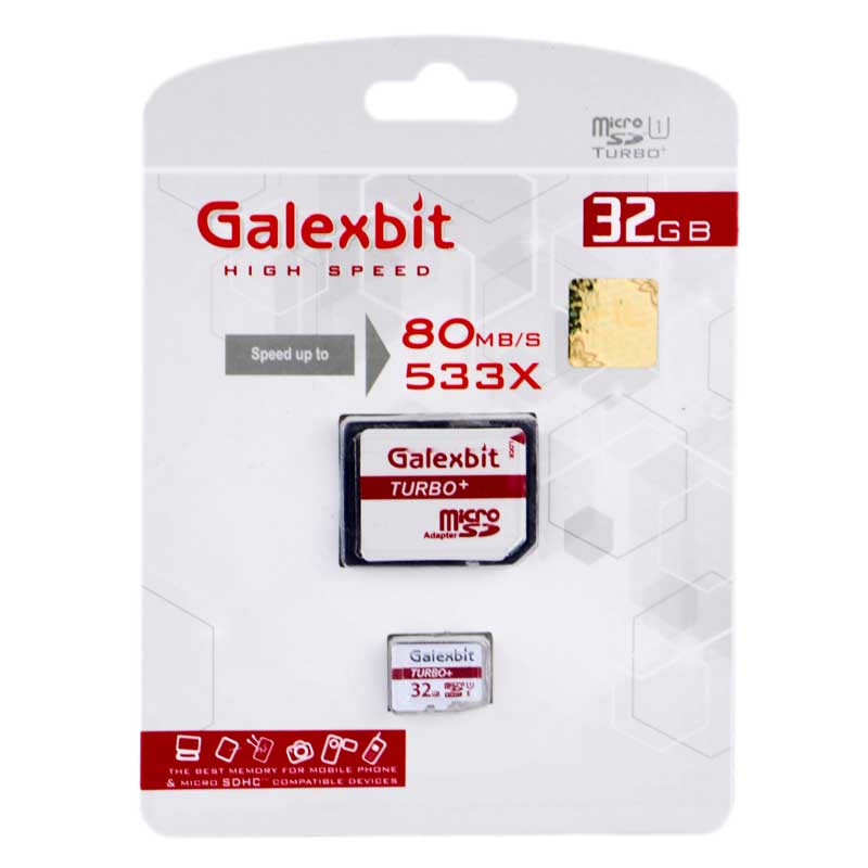 رم میکرو 32 گیگ گلکس بیت Galexbit Turbo+ U1 80MB/s + خشاب