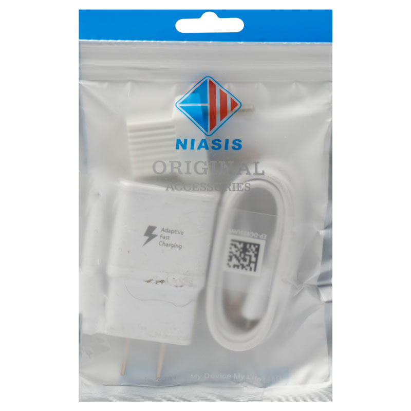 شارژر دیواری فست شارژ Samsung S6 2A 15W سرجعبه + کابل میکرو یو اس بی و تبدیل دو به دو