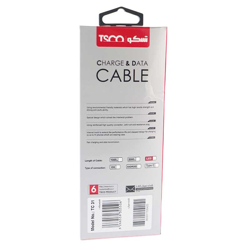کابل میکرو یو اس بی TSCO TC31 یکسر L