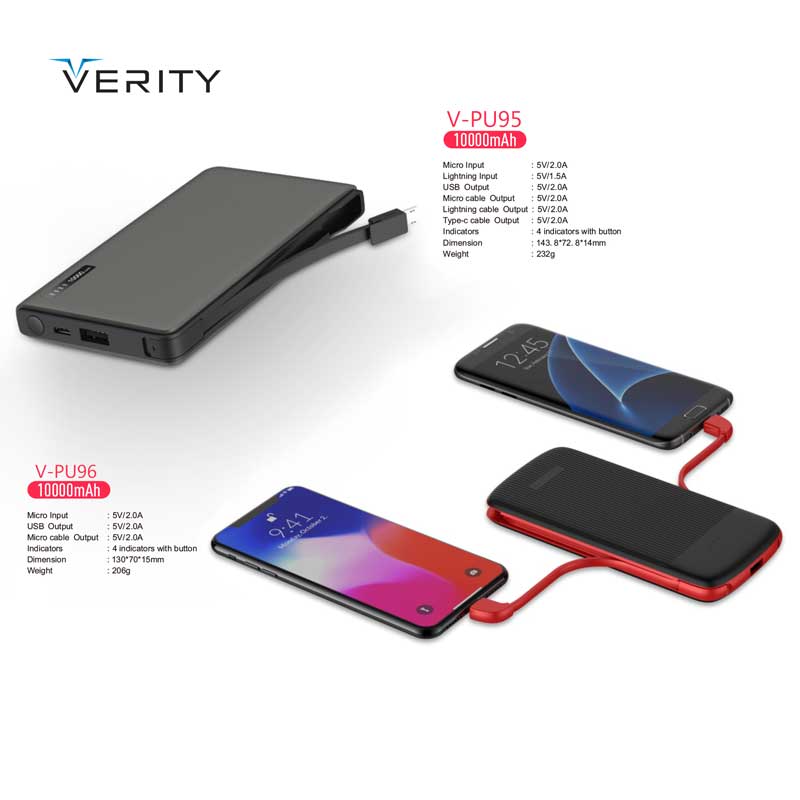 پاور بانک 10000 وریتی Verity V-PU95B