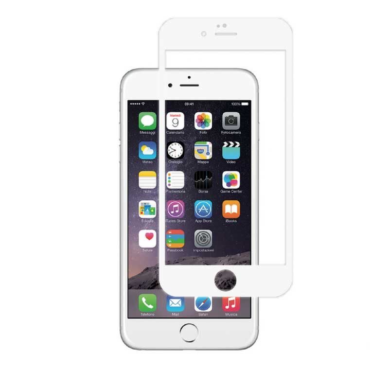 گلس تمام چسب آیفون iPhone 6 Plus سفید