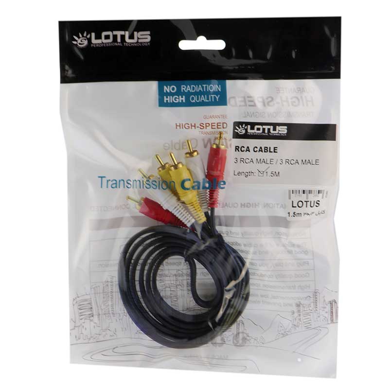 کابل سه به سه Lotus 1.5m RCA