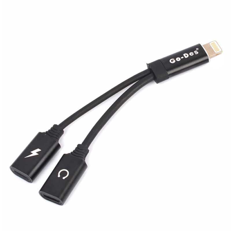 تبدیل آیفونی 1 به 2 صدا و شارژ Go-Des GD-UC11