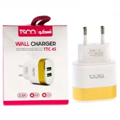 شارژر دیواری TSCO TTC 45 + کابل میکرو یو اس بی