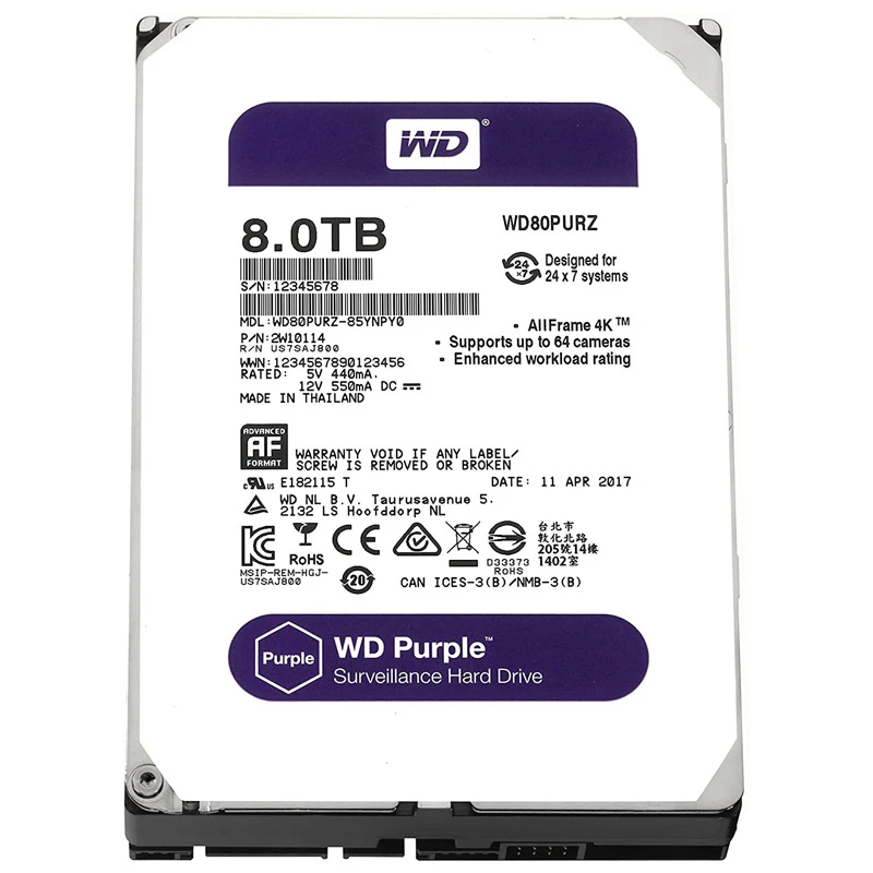 هارد اینترنال وسترن دیجیتال Western Digital Purple WD80PURZ 8TB