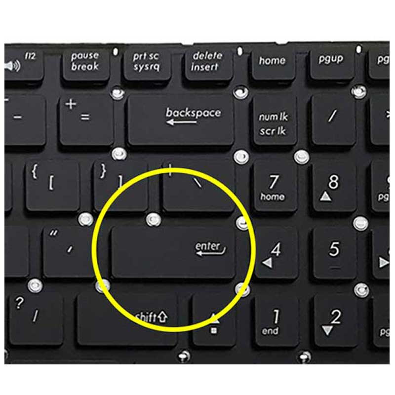 کیبورد لپ تاپ ASUS X540 اینتر کوچک بدون فریم - مشکی
