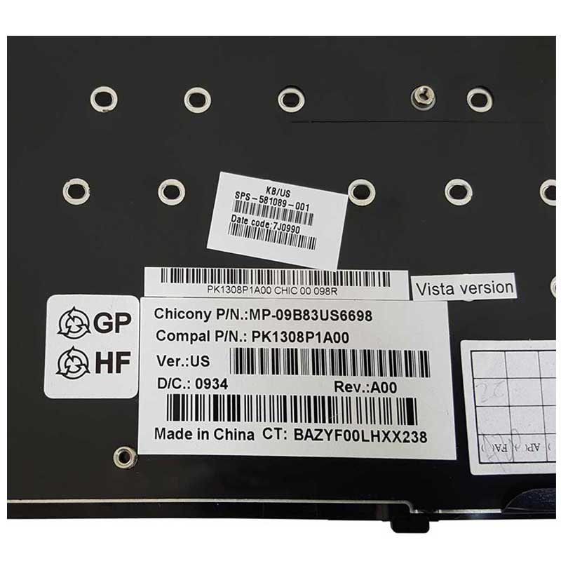 کیبورد لپ تاپ HP ProBook 5310M با فریم - مشکی