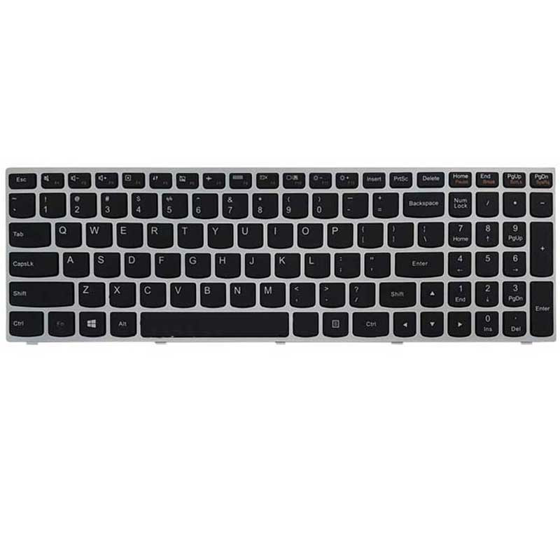 کیبورد Lenovo IdeaPad G50-70 بدون بک لایت با فریم نقره ای - مشکی
