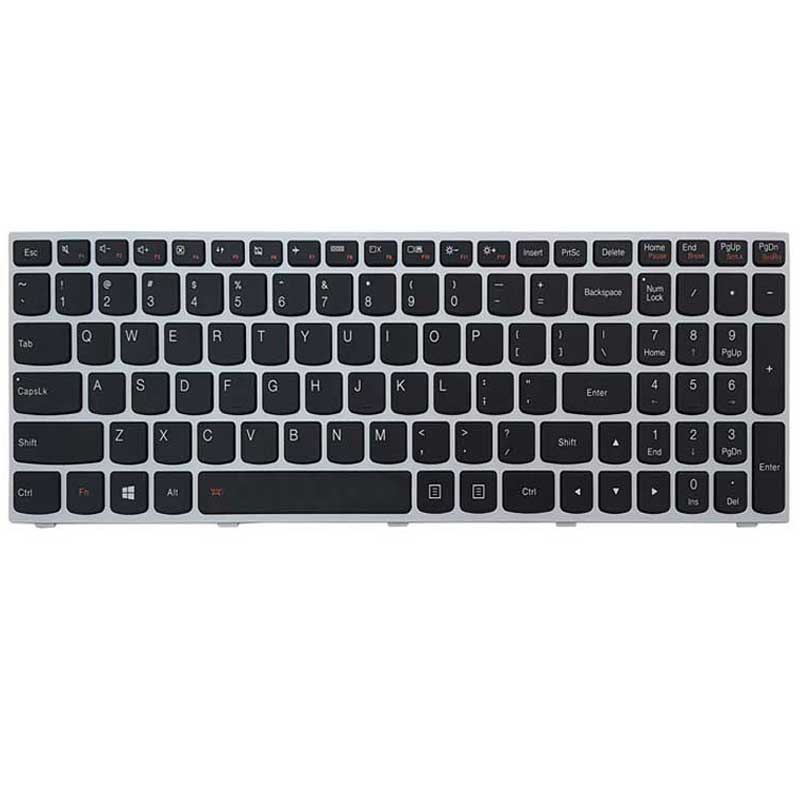 کیبورد Lenovo IdeaPad G50-70 بک لایت - با فریم نقره ای