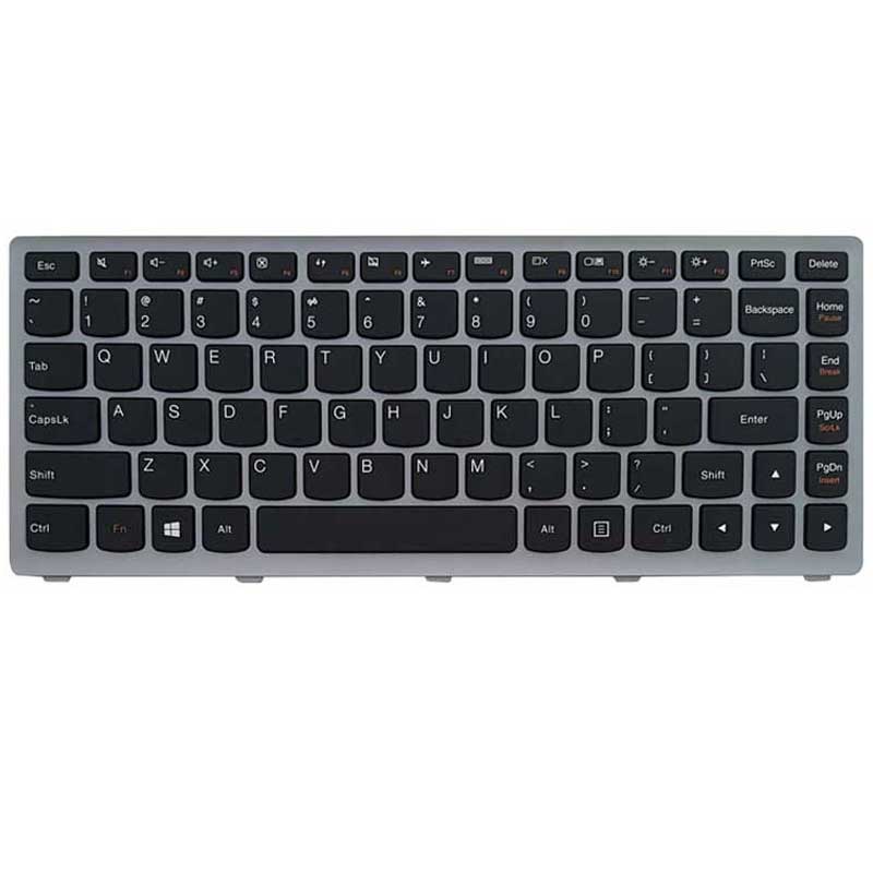 کیبورد Lenovo IdeaPad Z400 با فریم نقره ای - مشکی
