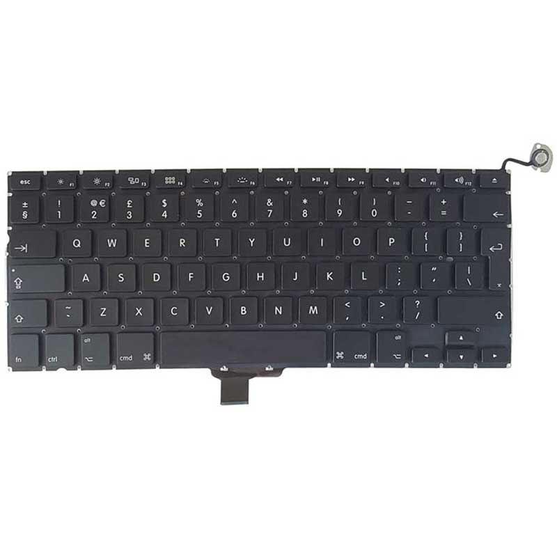کیبورد لپ تاپ MacBook Pro A1278 اینتر بزرگ به همراه کلید پاور - مشکی