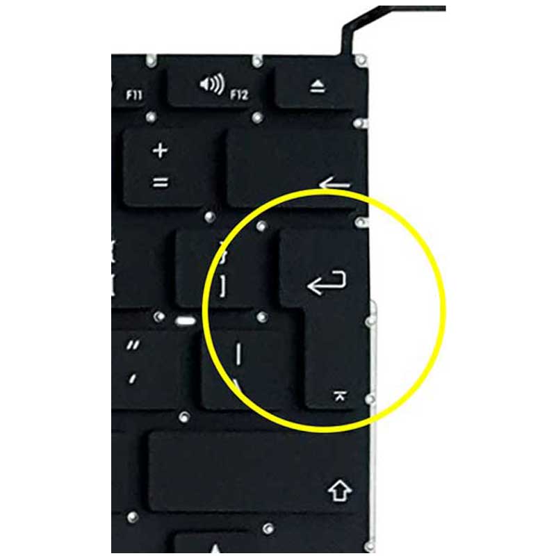 کیبورد لپ تاپ MacBook Pro A1286 اینتر بزرگ به همراه کلید پاور - مشکی