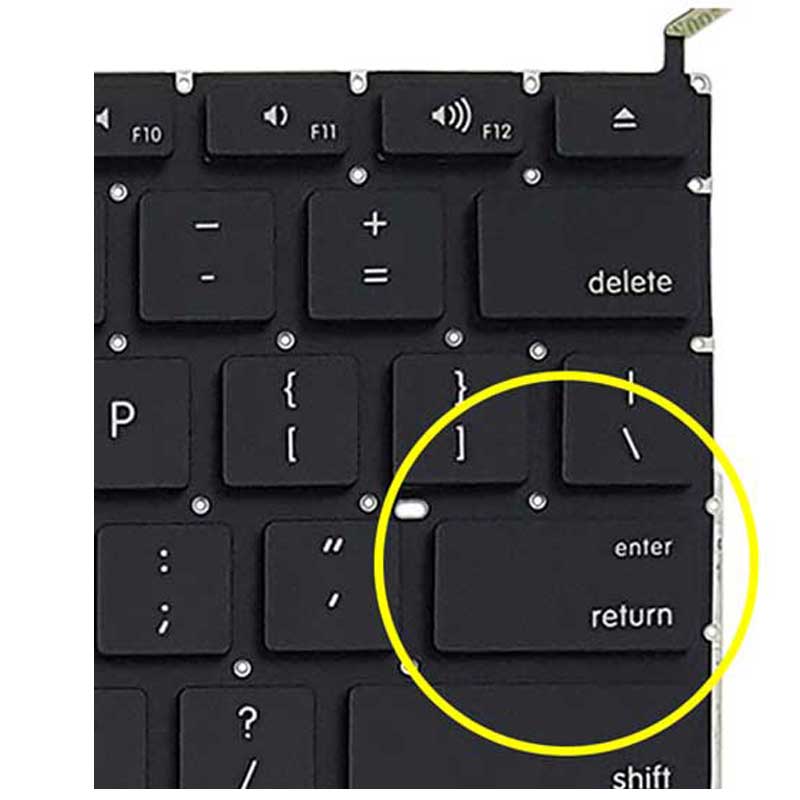 کیبورد لپ تاپ MacBook Pro A1286-LAT08 اینتر کوچک به همراه کلید پاور - مشکی