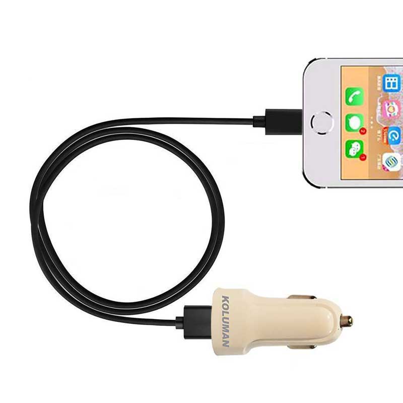 شارژر فندکی Koluman KC-C500 + کابل میکرو یو اس بی