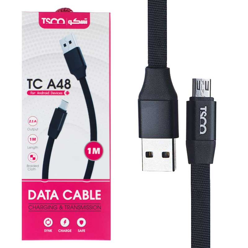 کابل میکرو یو اس بی TSCO TC A48 1m روکش دار