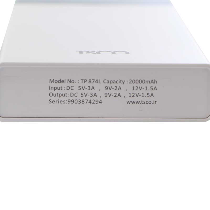 پاور بانک فست شارژ 20000 تسکو TSCO TP 874L