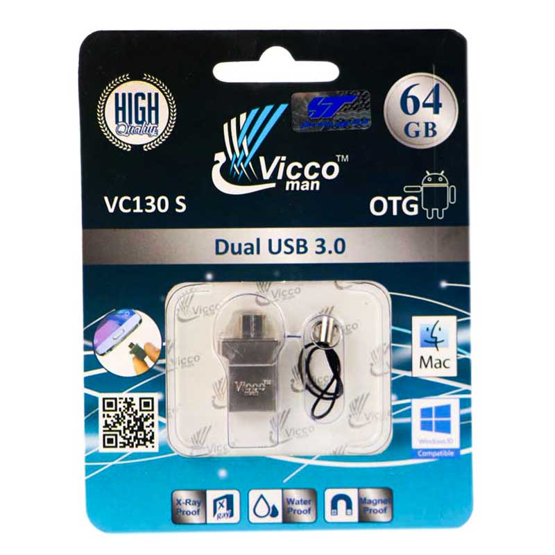فلش 64 گیگ ویکومن Vicco VC130 S OTG USB3.0